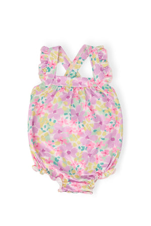 Summer Watercolor Ruffle Cross Back Romper-Mila & Rose ®