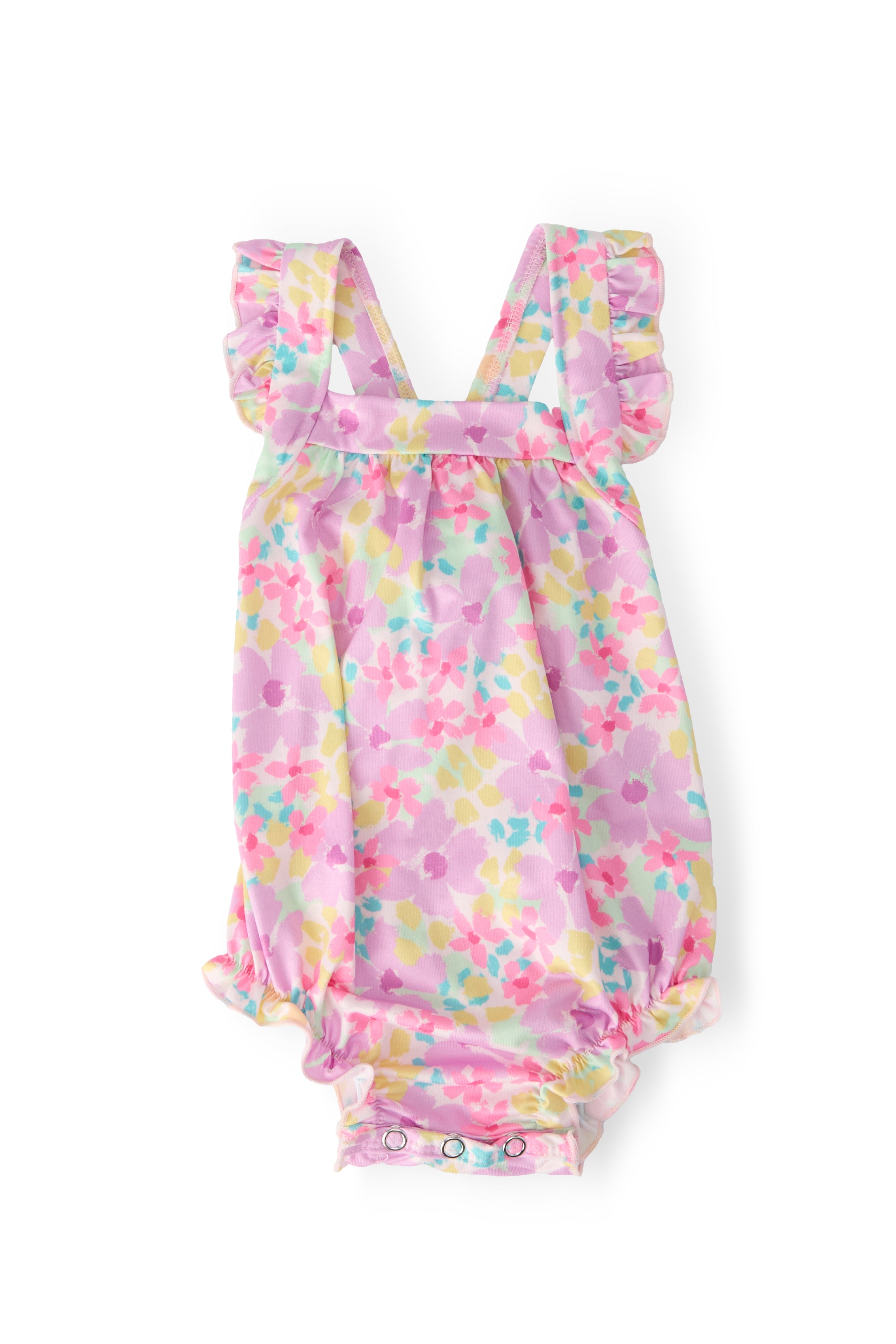 Summer Watercolor Ruffle Cross Back Romper-Mila & Rose ®