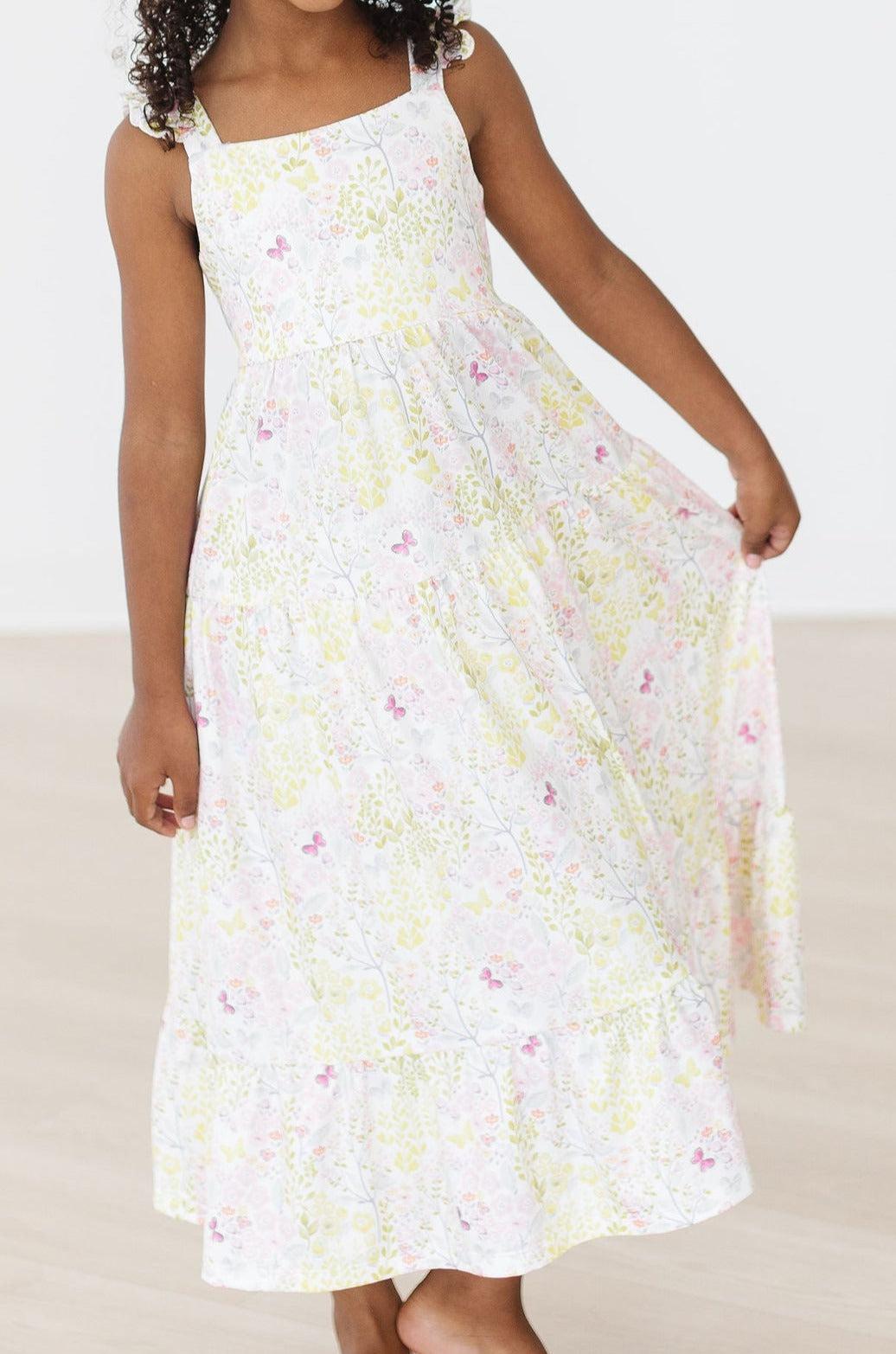 slim fit dress slacks Girls' Autumn Breeze Ruffle Maxi Dress Size: 5/6 by Mila & Rose main image 0