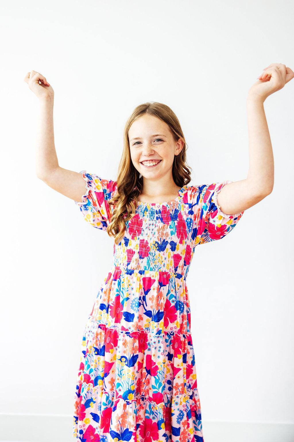 Sunshine Garden Smocked Ruffle Dress-Mila & Rose ®
