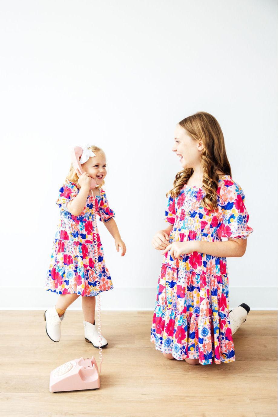Sunshine Garden Smocked Ruffle Dress-Mila & Rose ®