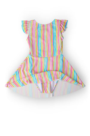 Sunshine Stripes Flutter Sleeve Twirl Swimsuit-Mila & Rose ®