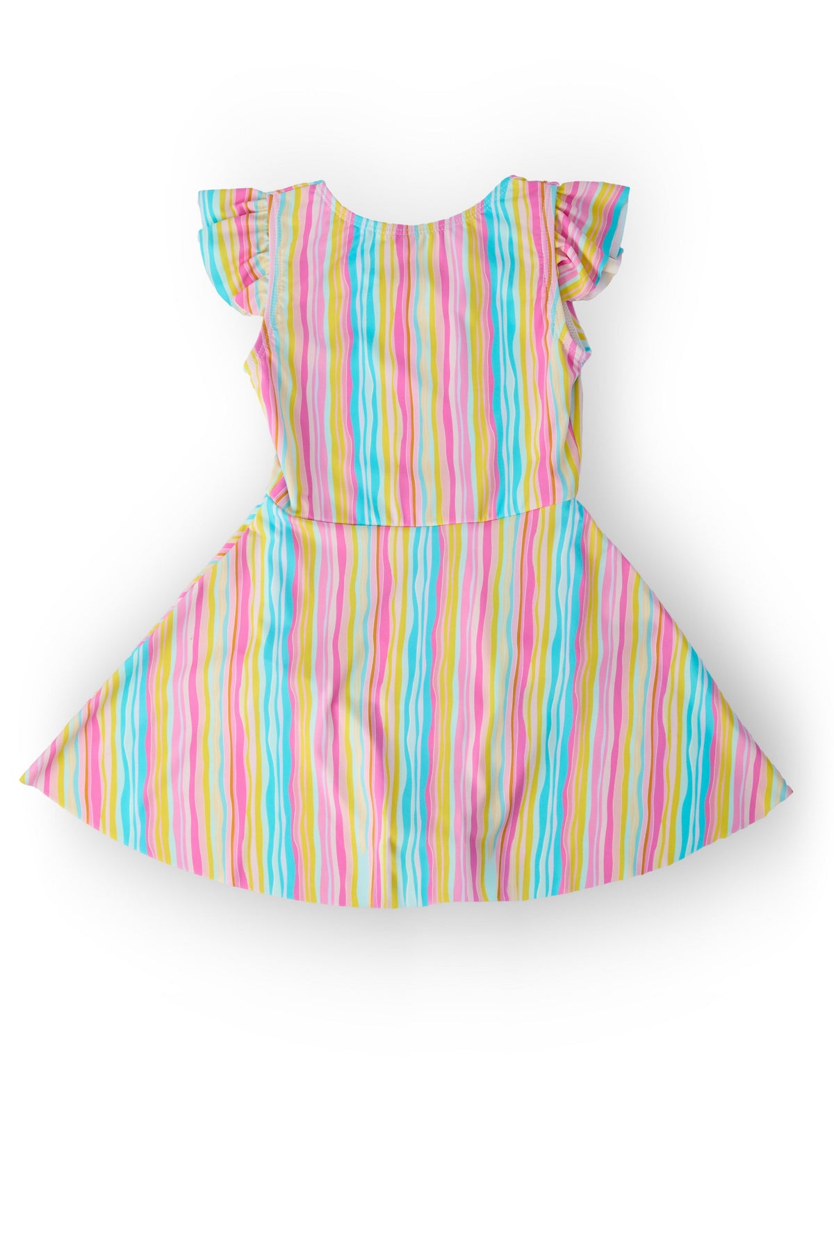 Sunshine Stripes Flutter Sleeve Twirl Swimsuit-Mila & Rose ®
