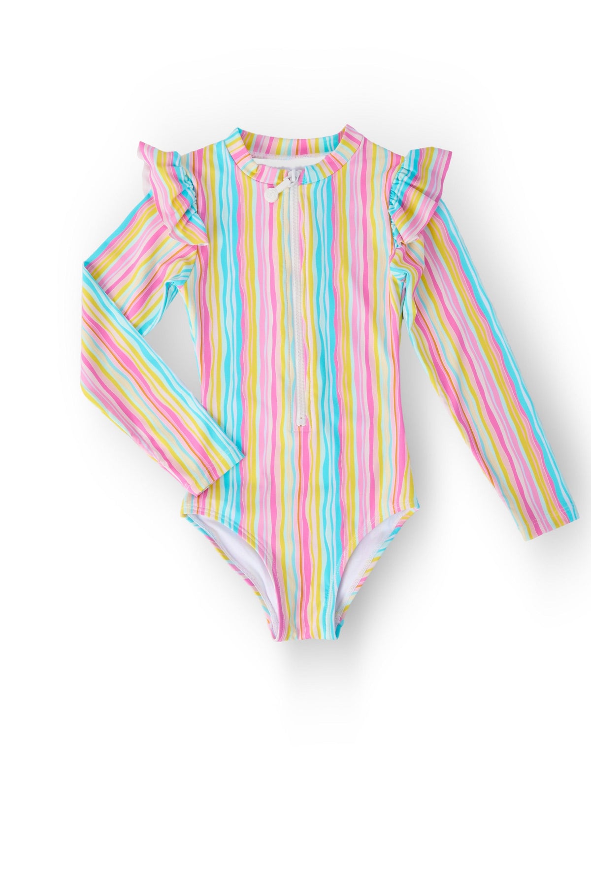 Sunshine Stripes L/S Flutter One-Piece Swimsuit-Mila & Rose ®