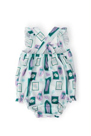Surfer Girl Ruffle Cross Back Romper-Mila & Rose ®