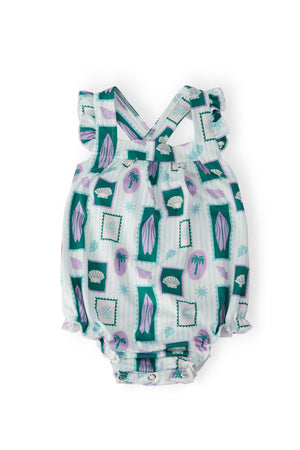Surfer Girl Ruffle Cross Back Romper-Mila & Rose ®