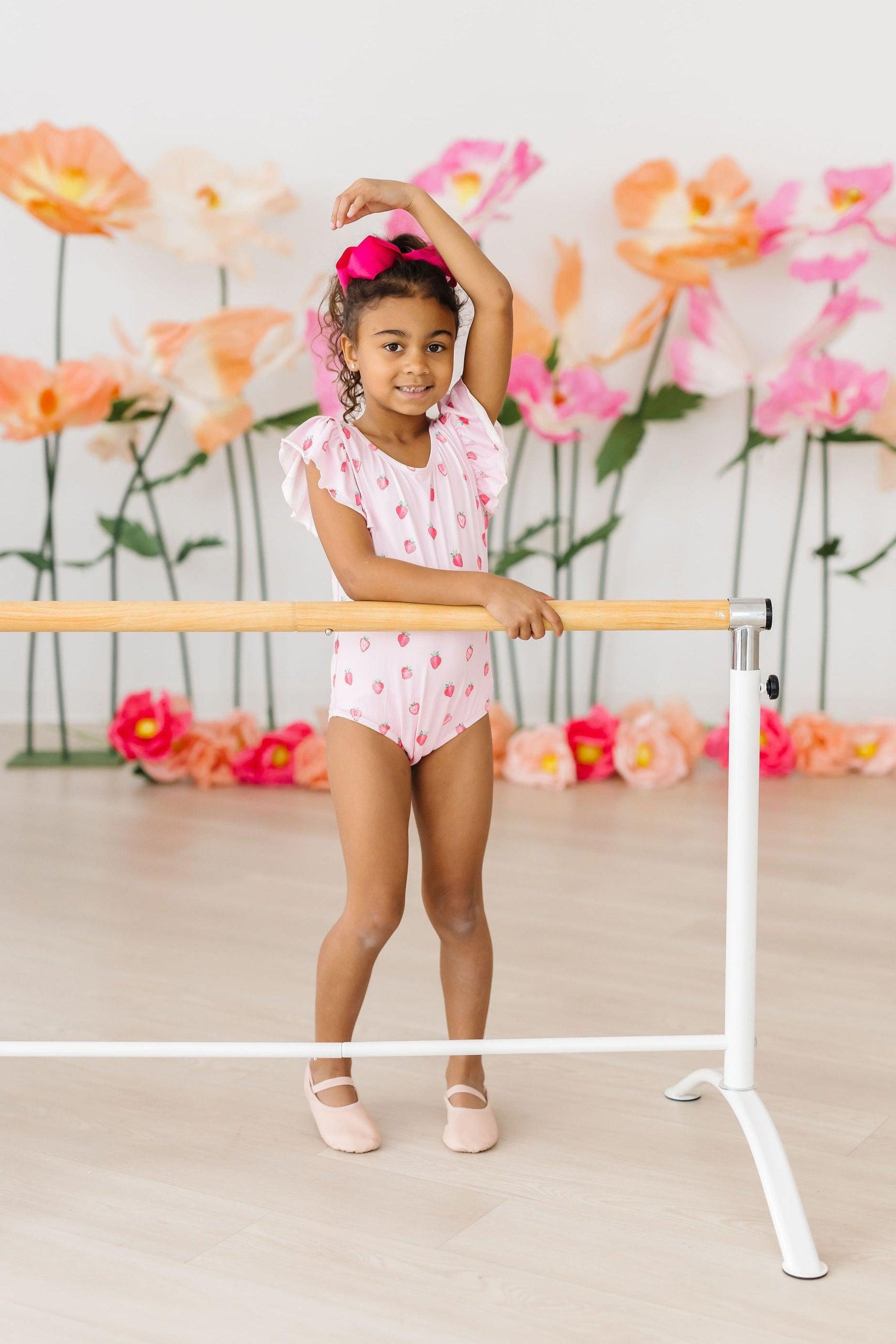 Sweet Strawberries S/S Flutter Sleeve Leotard-Mila & Rose ®