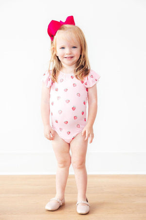 Sweet Strawberries S/S Flutter Sleeve Leotard-Mila & Rose ®