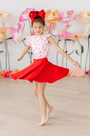 Sweet Strawberries S/S Ruffle Tee-Mila & Rose ®