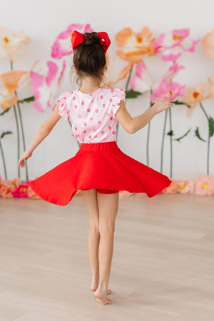 Sweet Strawberries S/S Ruffle Tee-Mila & Rose ®