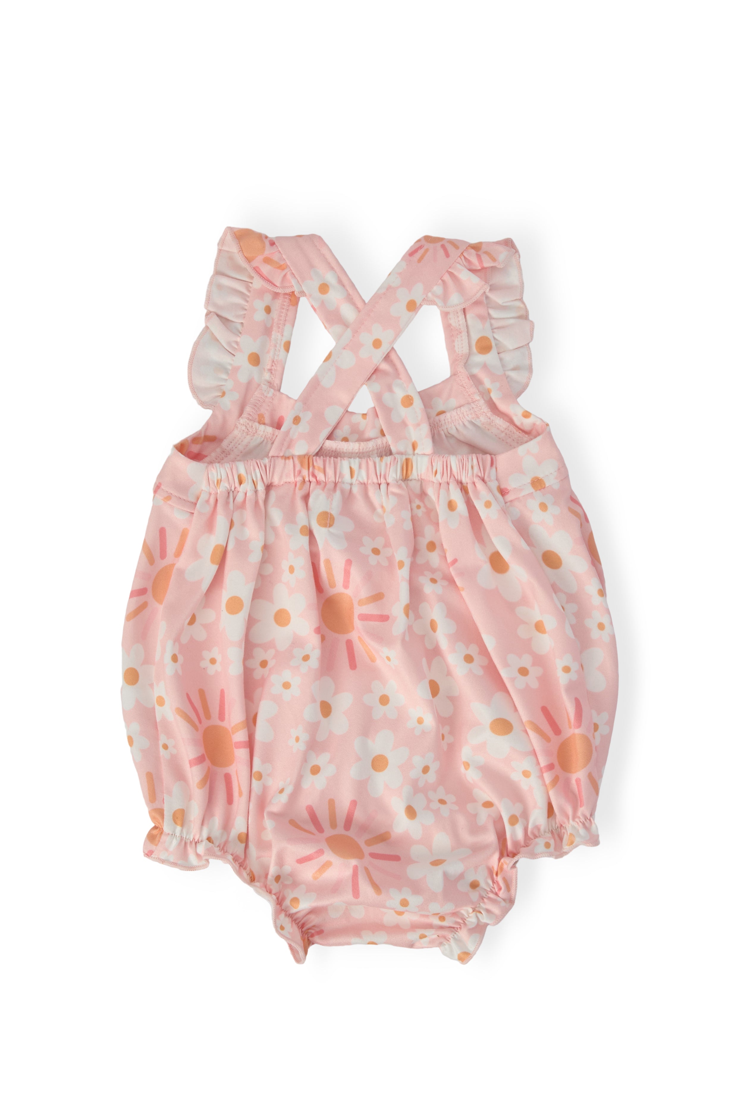 Sweet & Sunny Ruffle Cross Back Romper-Mila & Rose ®