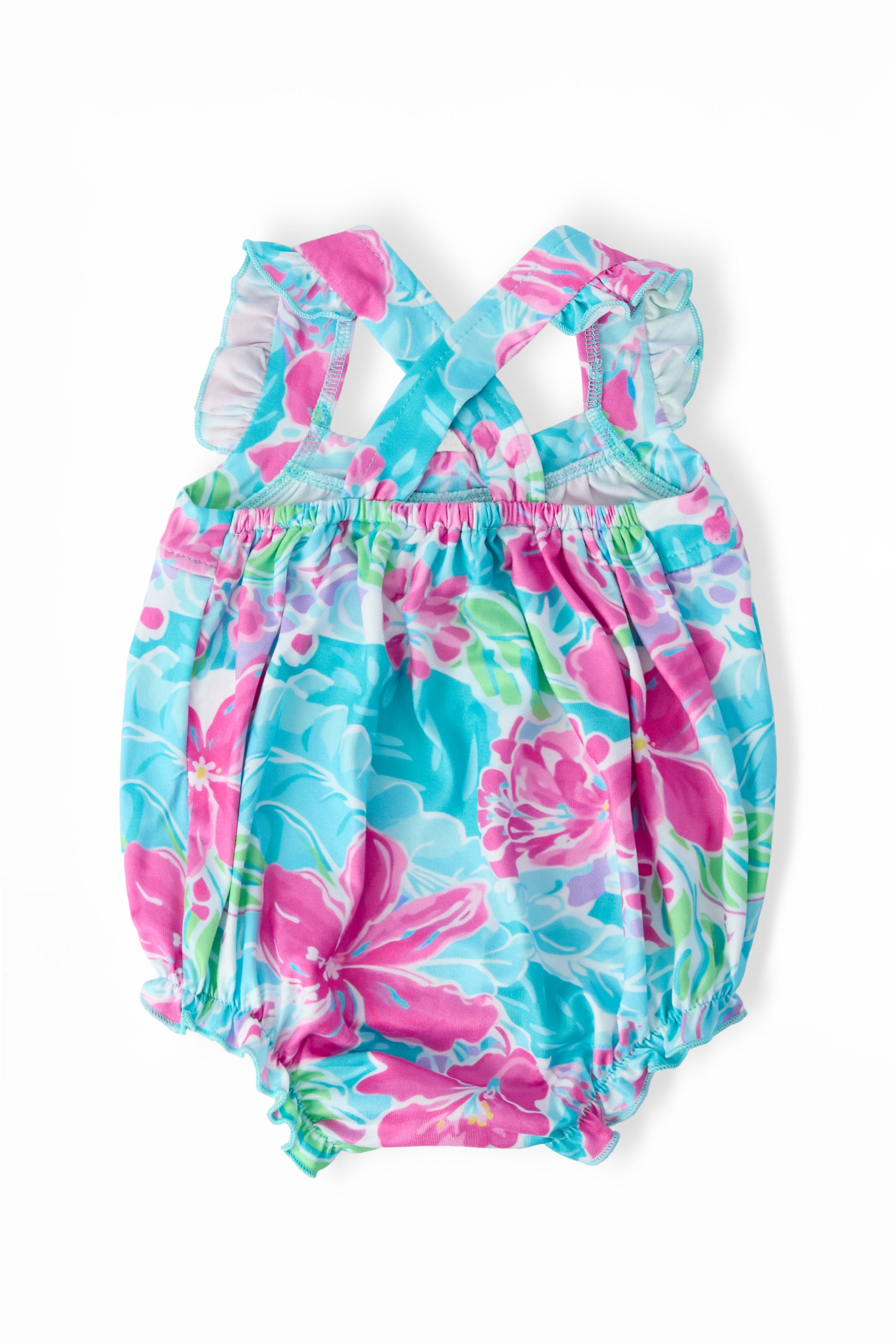 Tropical Punch Ruffle Cross Back Romper-Mila & Rose ®