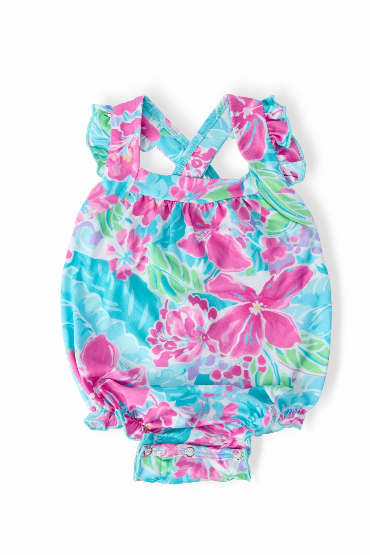 Tropical Punch Ruffle Cross Back Romper-Mila & Rose ®