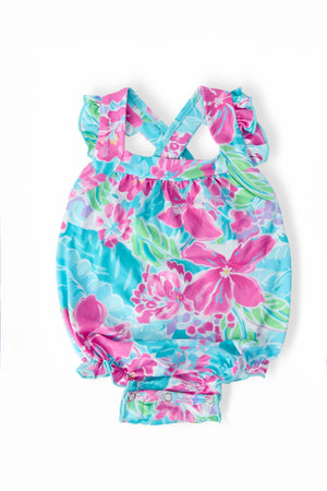 Tropical Punch Ruffle Cross Back Romper-Mila & Rose ®