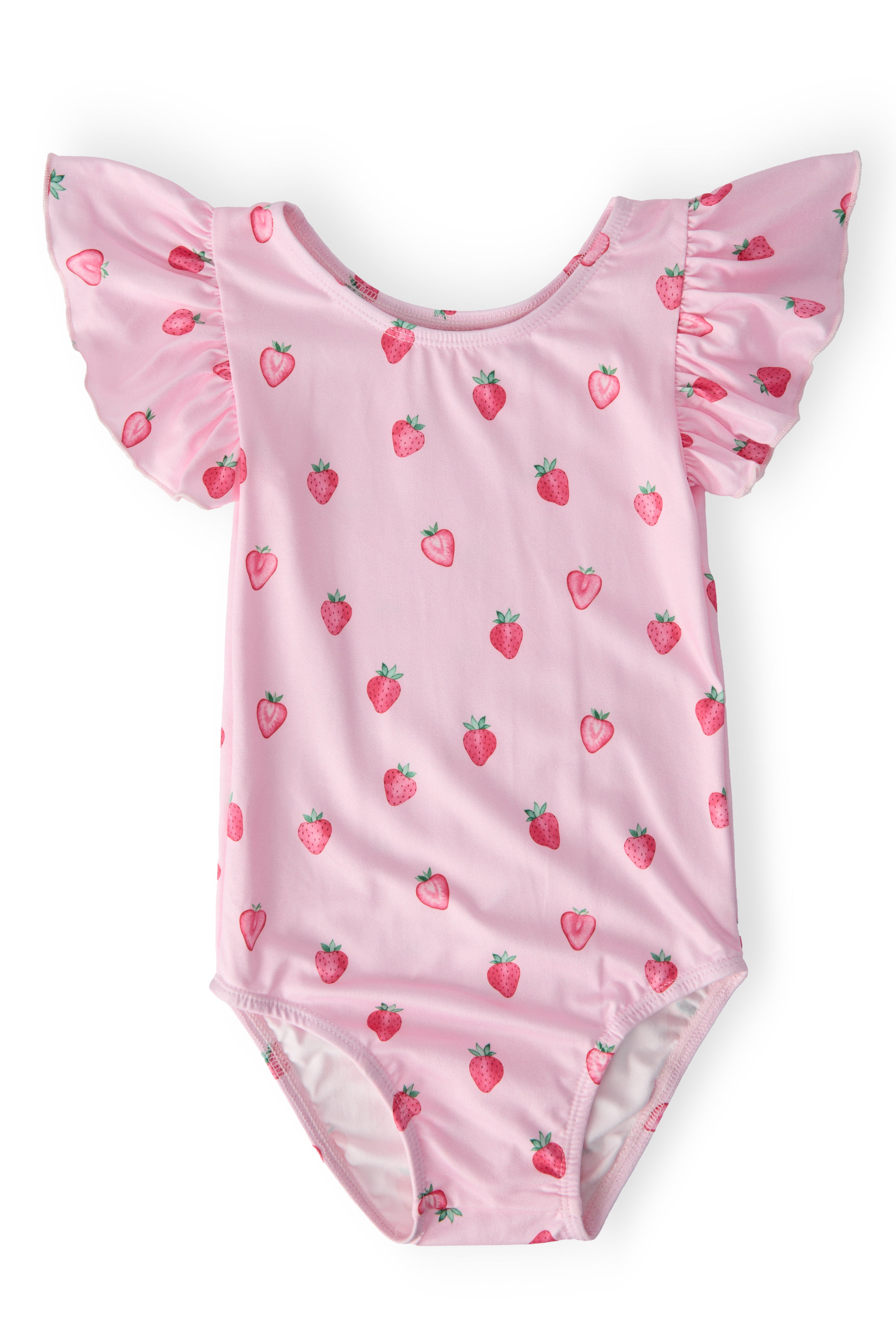 Sweet Strawberries S/S Flutter Sleeve Leotard-Mila & Rose ®