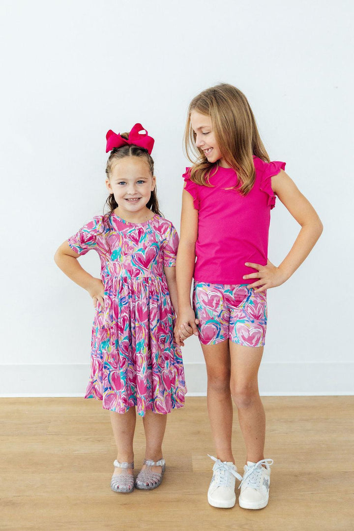Sweetheart Scribbles S/S Pocket Twirl Dress-Mila & Rose ®