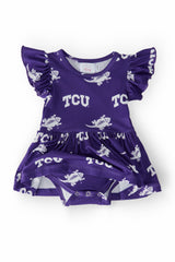 TCU Purple Frog S/S Flutter Twirl Bodysuit-Mila & Rose ®