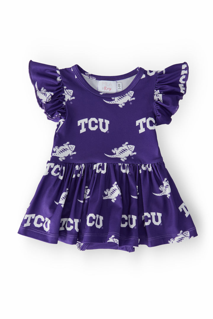 TCU Purple Frog S/S Flutter Twirl Bodysuit-Mila & Rose ®