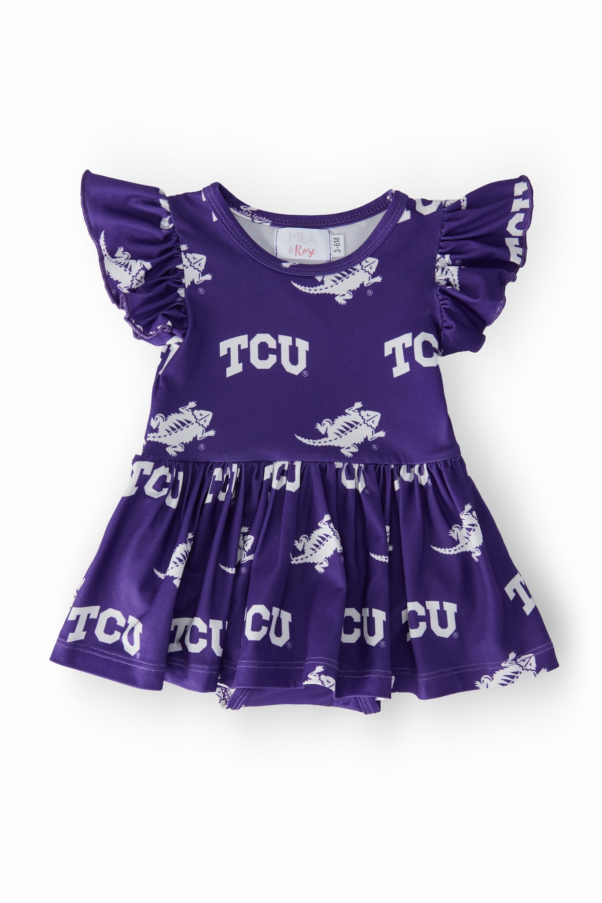 TCU Purple Frog S/S Flutter Twirl Bodysuit-Mila & Rose ®