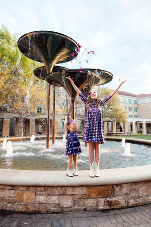 TCU Purple Frog Flutter Twirl Dress-Mila & Rose ®