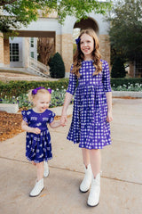 TCU Purple Frog Flutter Twirl Dress-Mila & Rose ®