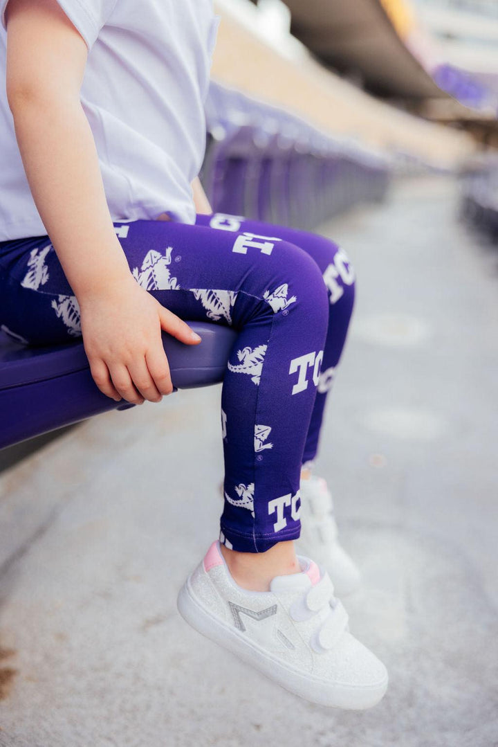 TCU Purple Frog Leggings-Mila & Rose ®
