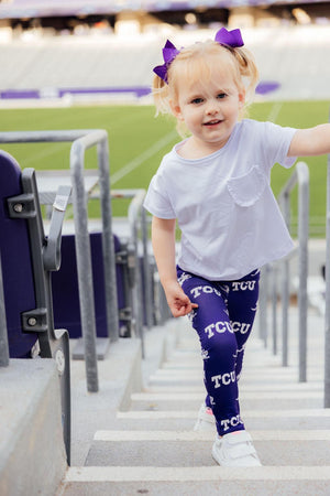 TCU Purple Frog Leggings-Mila & Rose ®