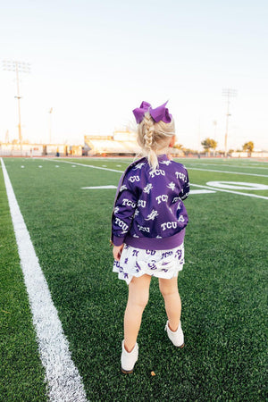 TCU Purple Frog Satin Jacket-Mila & Rose ®