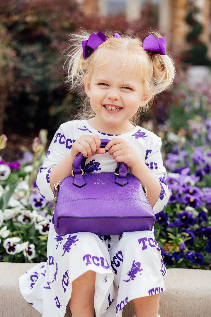 SALE TCU White Frog 3/4 Sleeve Pocket Twirl Dress-Mila & Rose ®