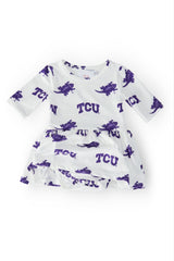 SALE TCU White Frog 3/4 Sleeve Twirl Bodysuit-Mila & Rose ®