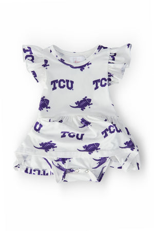 TCU White Frog Flutter Twirl Bodysuit-Mila & Rose ®