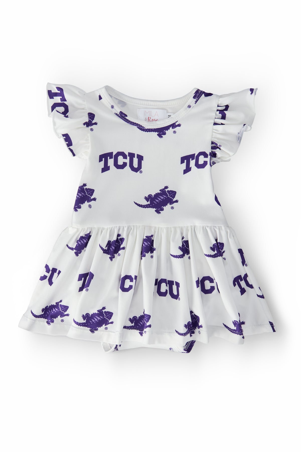TCU White Frog S/S Flutter Twirl Bodysuit-Mila & Rose ®