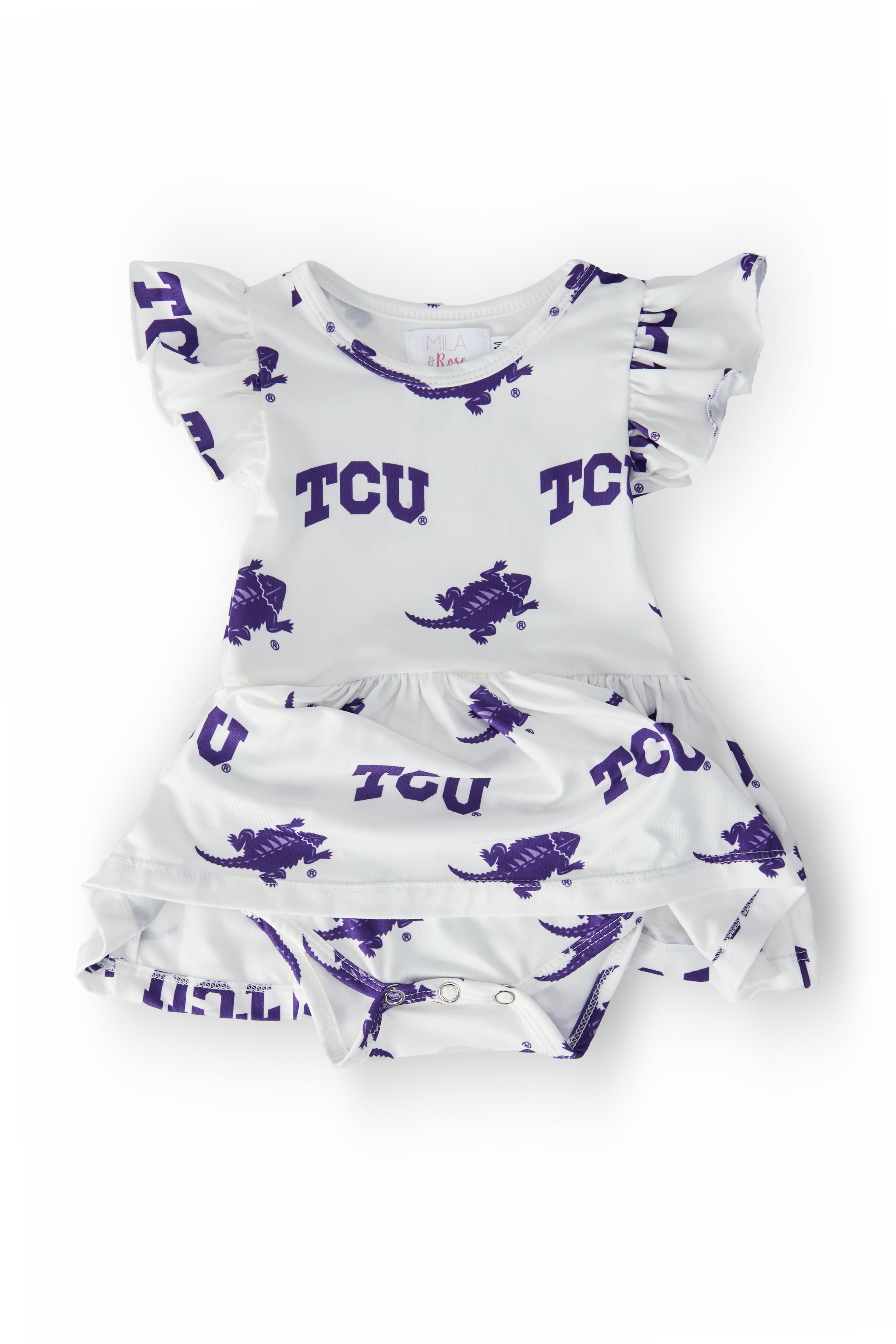 TCU White Frog Flutter Twirl Bodysuit-Mila & Rose ®