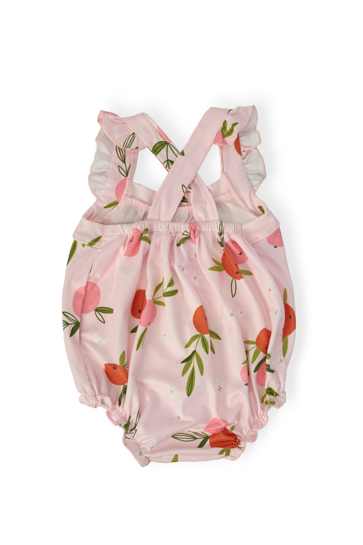 Tangerine Ruffle Cross Back Romper-Mila & Rose ®