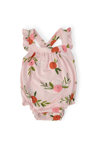 Tangerine Ruffle Cross Back Romper-Mila & Rose ®