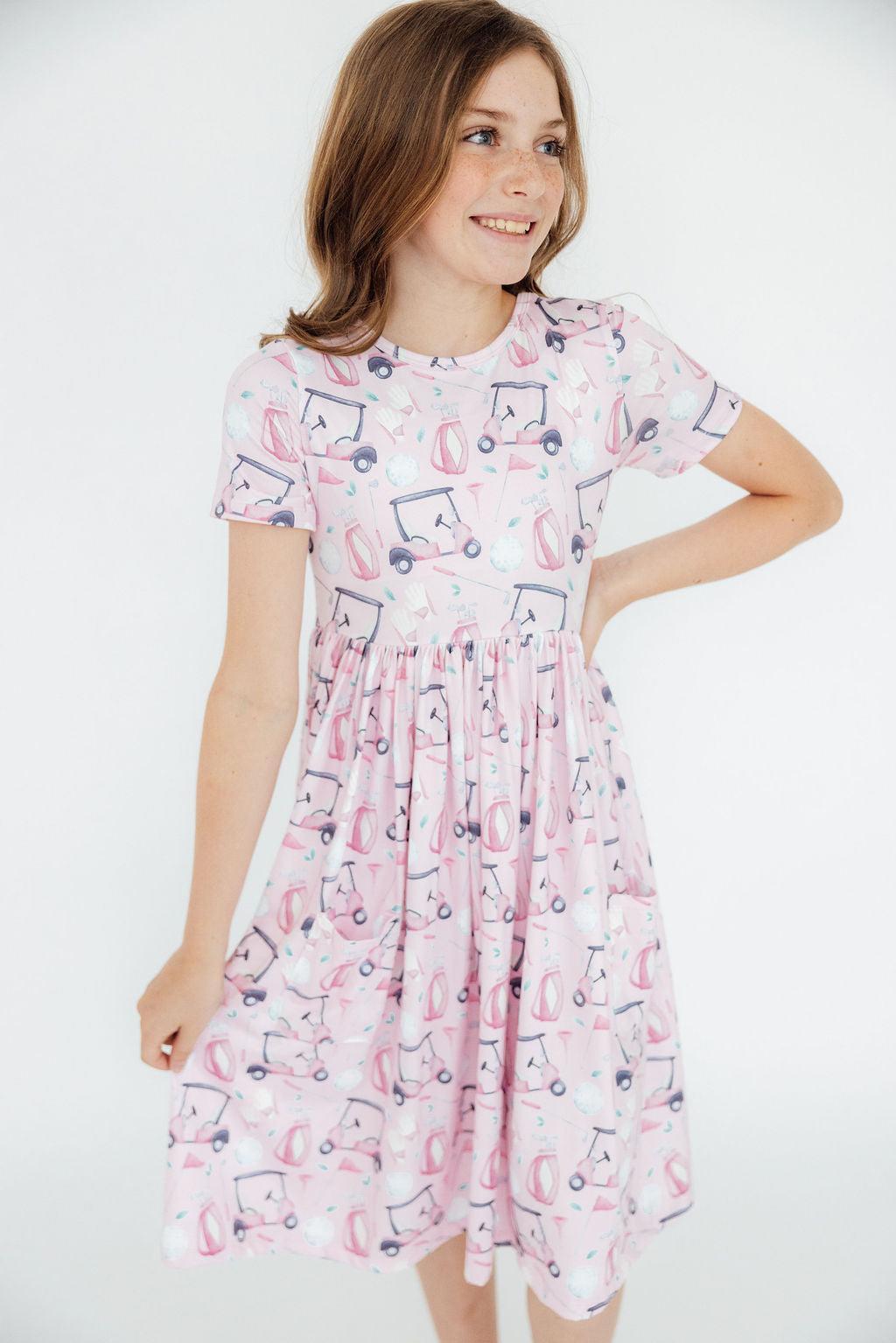 (S) Tee Time S/S Pocket Twirl Dress-Mila & Rose ®