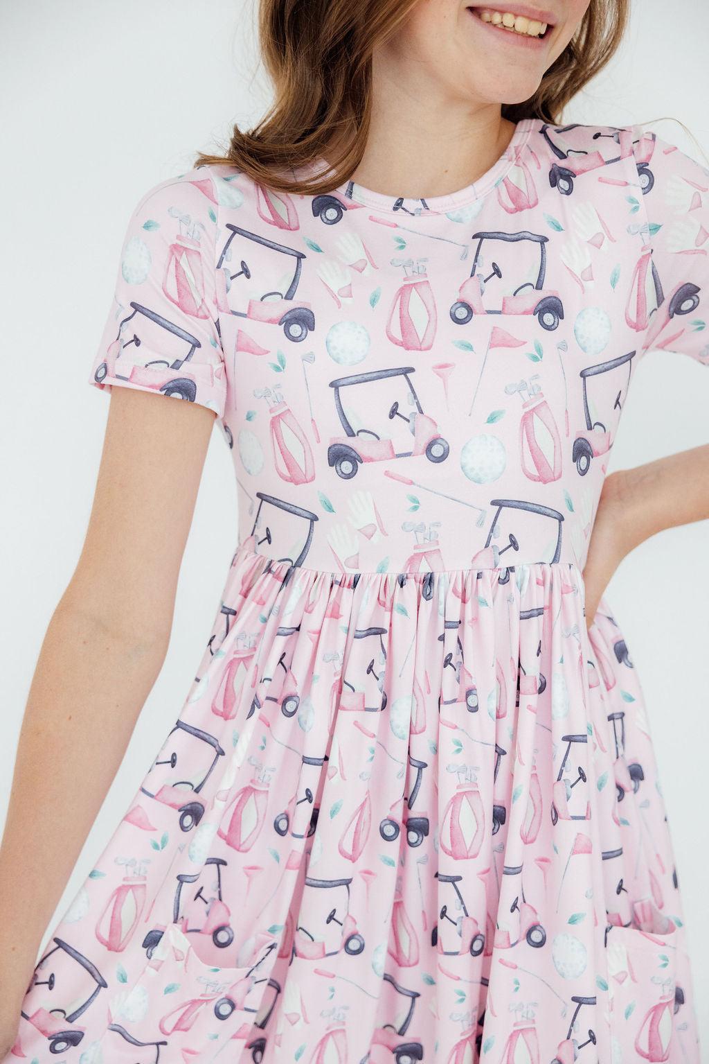 (S) Tee Time S/S Pocket Twirl Dress-Mila & Rose ®