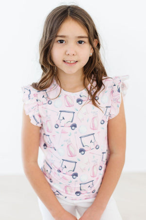 Tee Time S/S Ruffle Tee-Mila & Rose ®