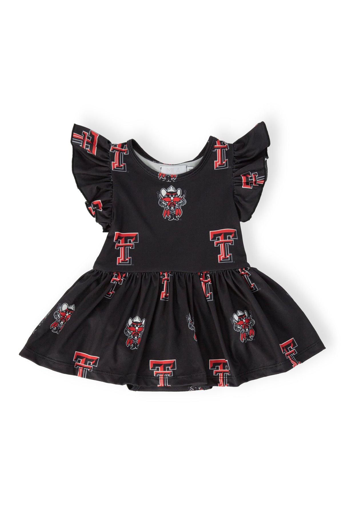Texas Tech Black Raider Red S/S Flutter Twirl Bodysuit-Mila & Rose ®