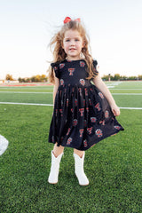 Texas Tech Black Raider Red Flutter Twirl Dress-Mila & Rose ®