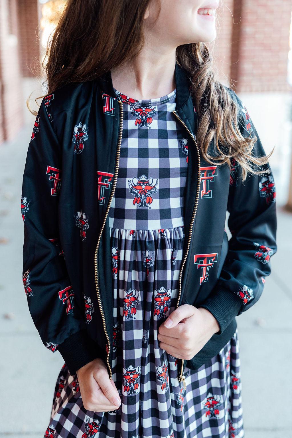 Texas Tech Black Red Raider Satin Jacket-Mila & Rose ®