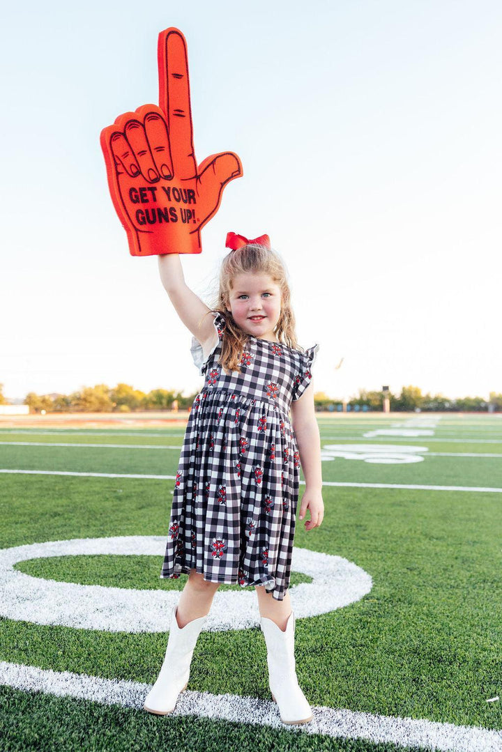 Texas Tech Plaid Raider Red Flutter Twirl Dress-Mila & Rose ®