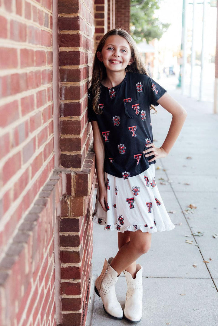 Texas Tech White Raider Red Twirl Skort-Mila & Rose ®