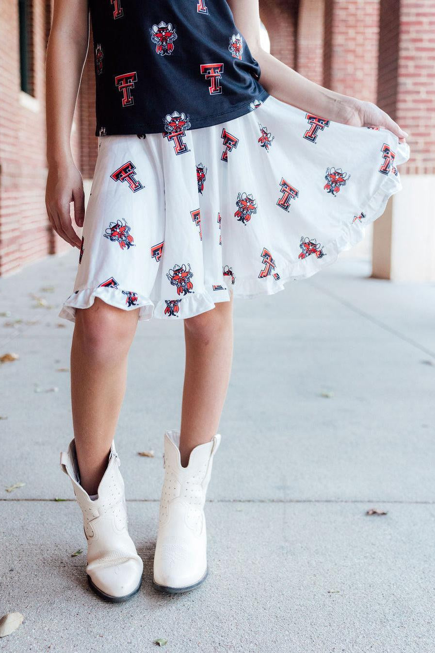 Texas Tech White Raider Red Twirl Skort-Mila & Rose ®