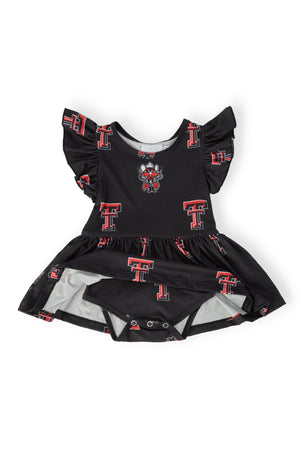 Texas Tech Black Raider Red Flutter Twirl Bodysuit-Mila & Rose ®