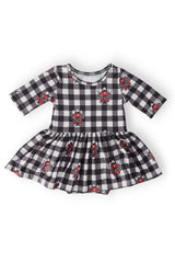 Texas Tech Plaid Raider Red 3/4 Sleeve Twirl Bodysuit-Mila & Rose ®