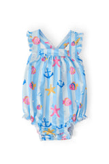 Tidepool Treasures Ruffle Cross Back Romper-Mila & Rose ®