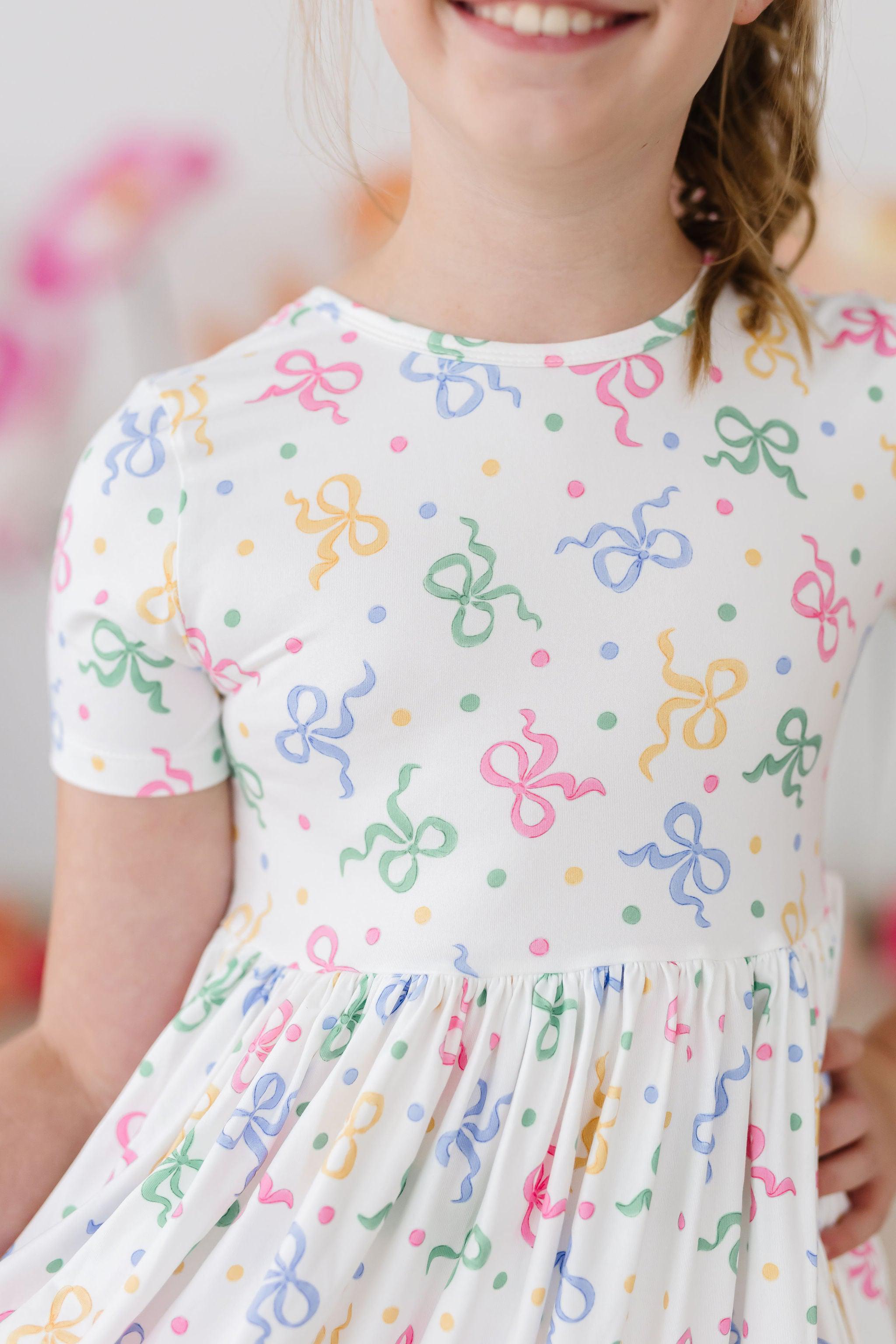 Tied in Love S/S Pocket Twirl Dress-Mila & Rose ®