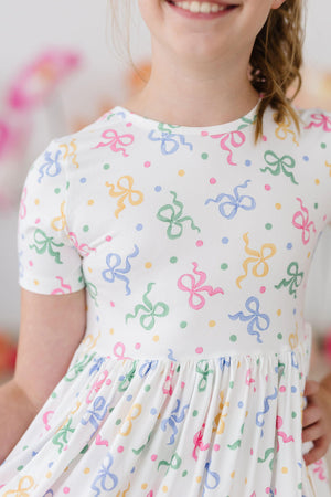 Tied in Love S/S Pocket Twirl Dress-Mila & Rose ®