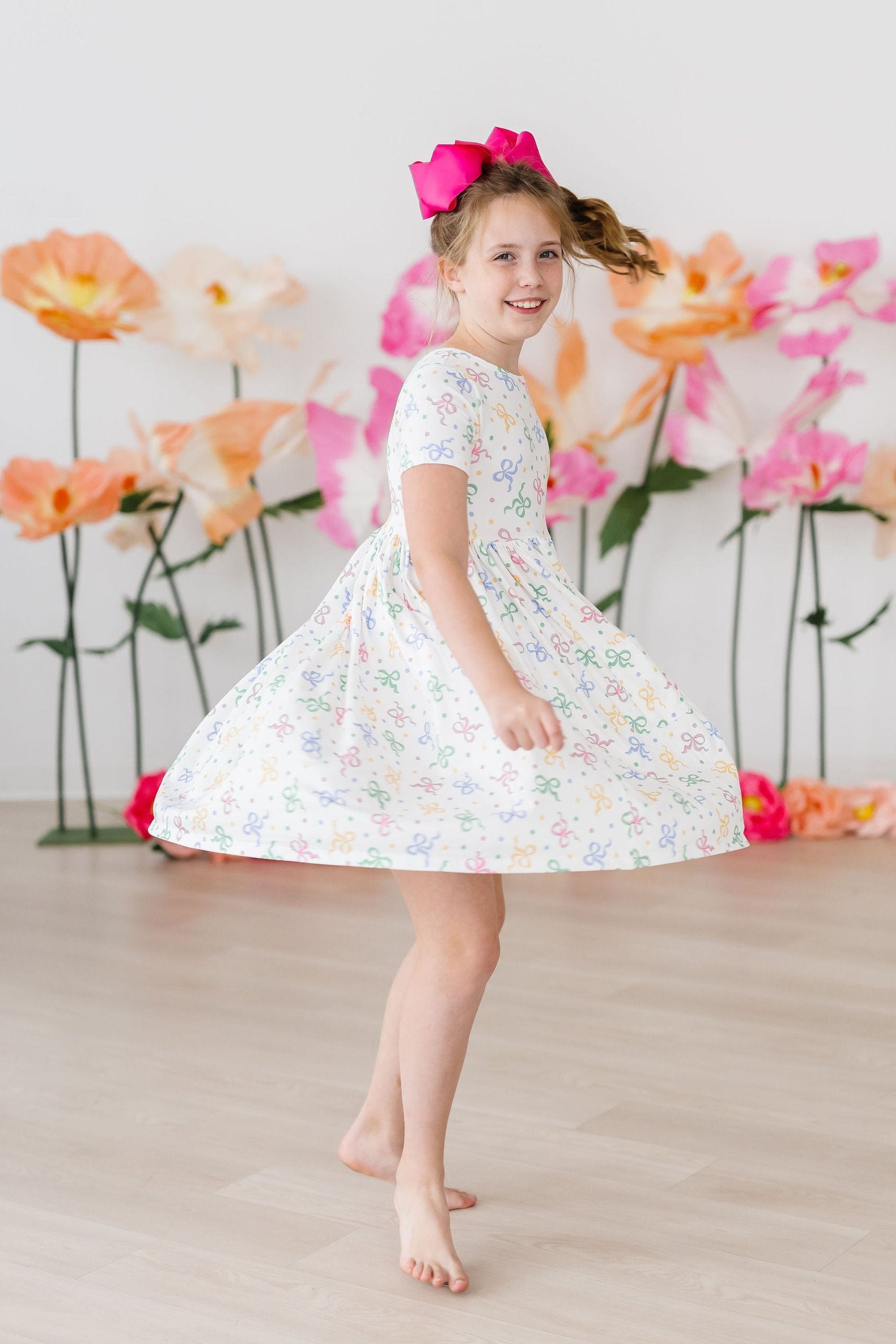 Tied in Love S/S Pocket Twirl Dress-Mila & Rose ®